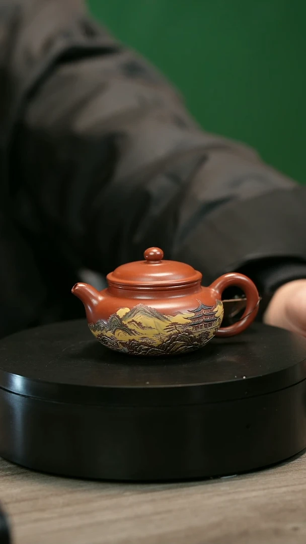 茶壶紫砂刚****）H2204赵翠红彩绘仿古