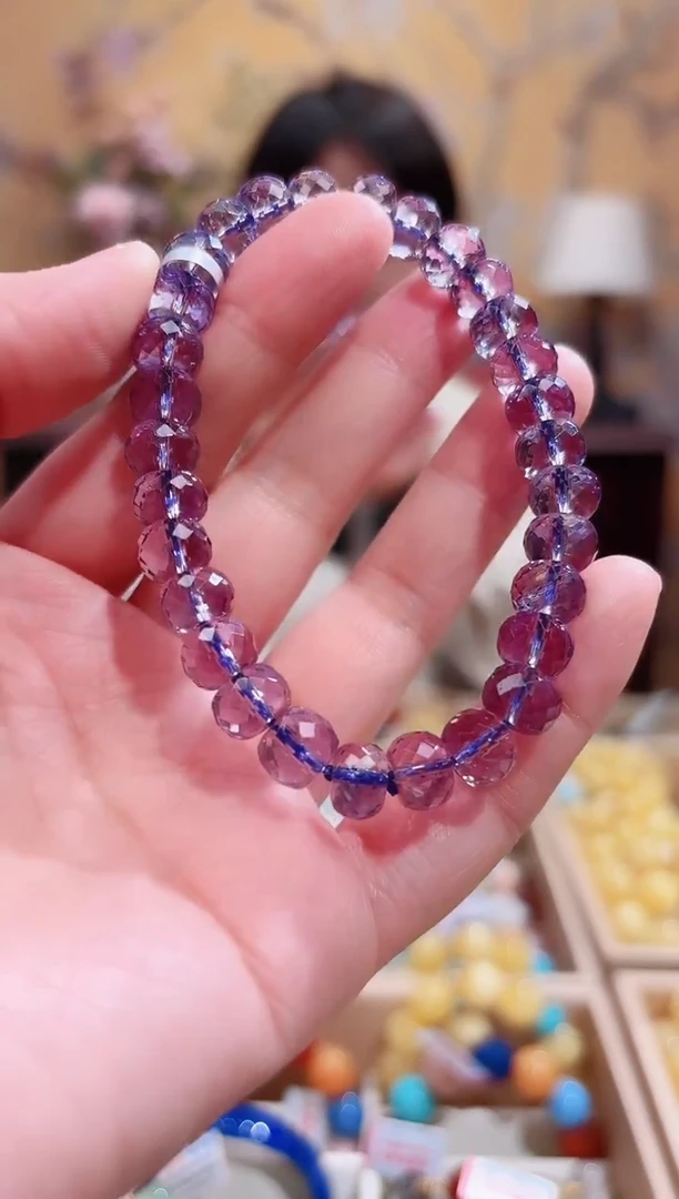 未镶嵌手链水晶天然紫水晶，浓紫，精品珠，多样性发货其一