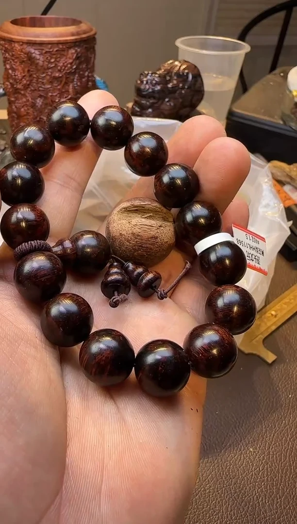 木红降花梨公单圈15mm+1散珠多样性发其一