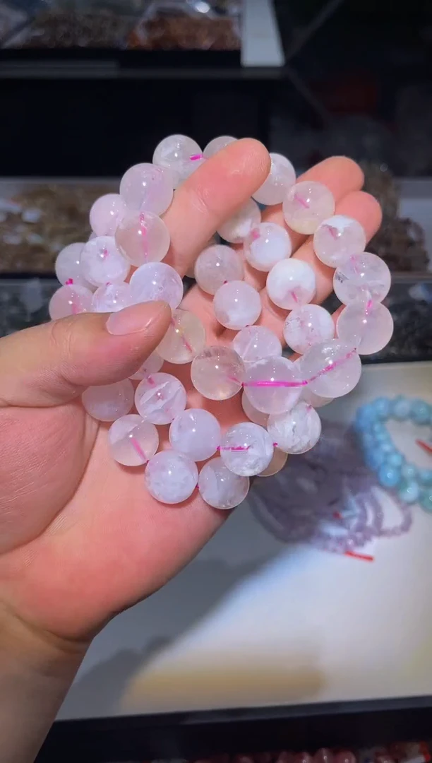 未镶嵌手链水晶L8-粉雪花幽灵单圈多样性发其一