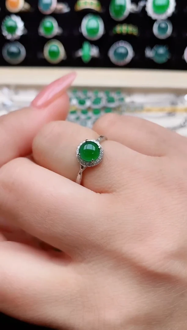 【闪购商品】翡翠戒指银S925镶嵌1311