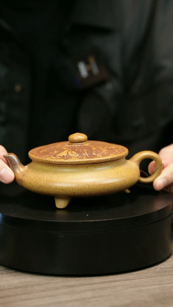 茶壶紫砂智****强H2134李小琴柴烧大明扁炉