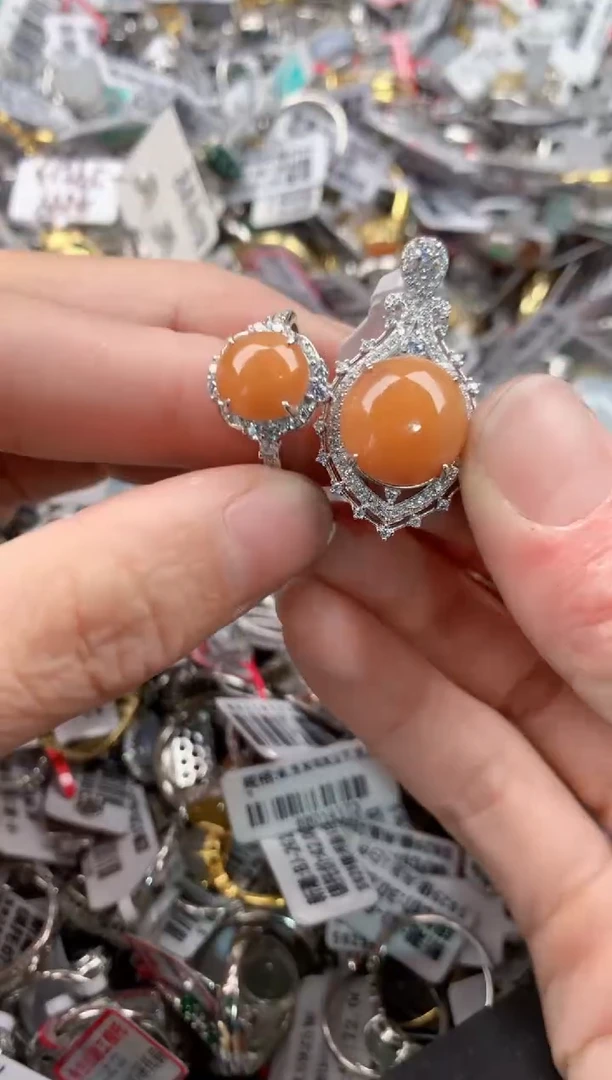 银S925镶嵌戒指翡翠10-------2