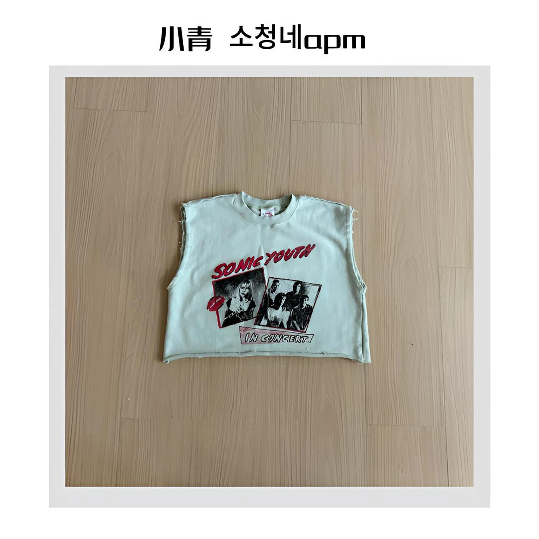 韩国东大门 公鸡/帅哥靓女不锁边背心