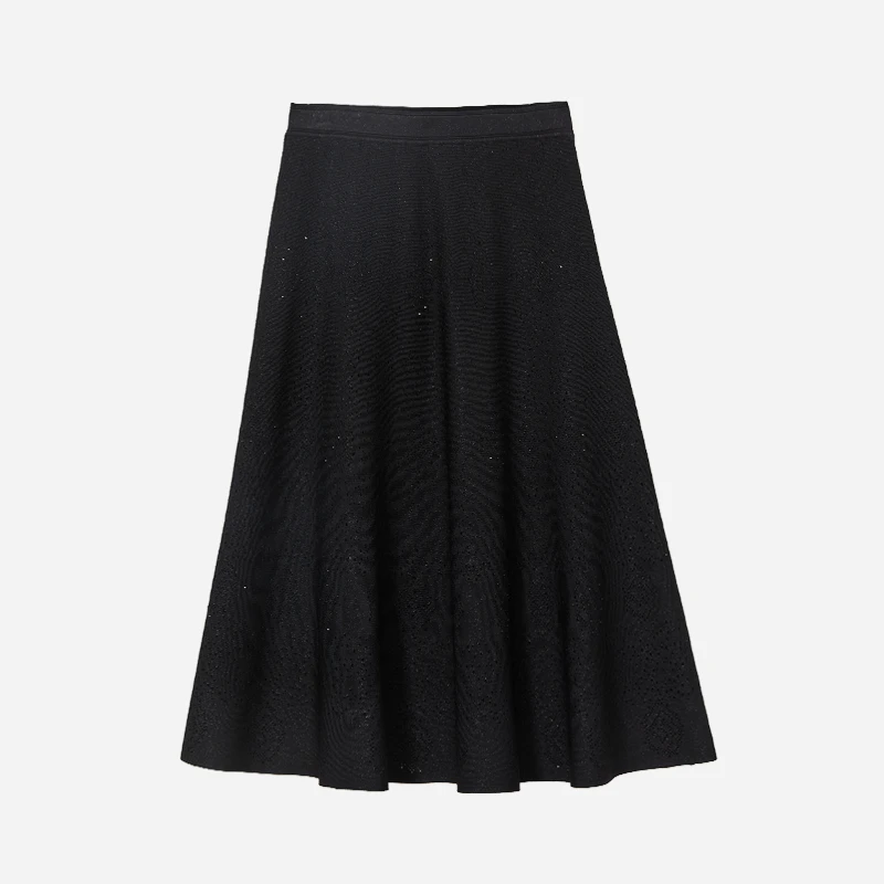 GINAYOLAN/瑾颜【线下爆款】重工奢华烫钻星空裙显瘦毛针织