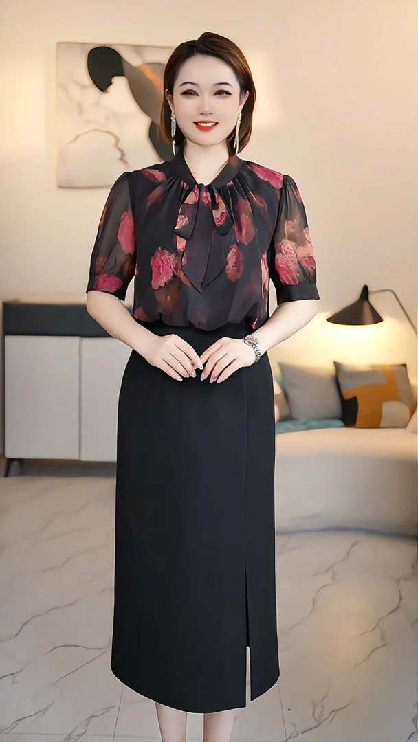 【撤柜清仓】A气质高端大码显瘦连衣裙 8871