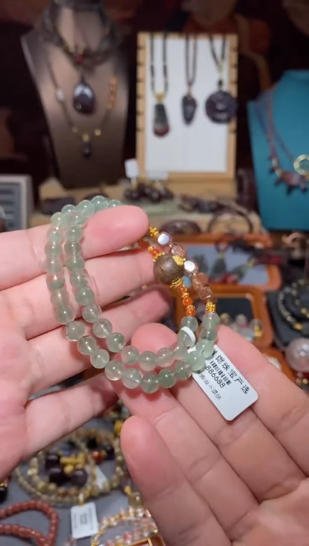 【闪购商品】水晶双圈绿幽灵三合一手串未镶嵌多样性发