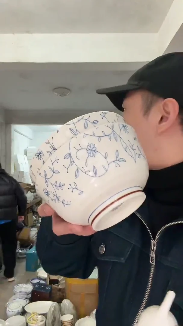 高温陶瓷金***铛花朵面碗2个装花朵面碗2个装