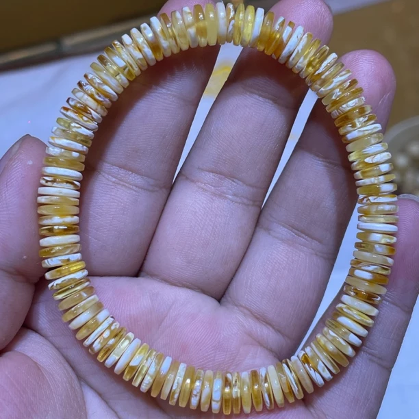 金瓷妖药片蜜蜡手串女款手工时尚百搭女士民族风单圈精美女款手工