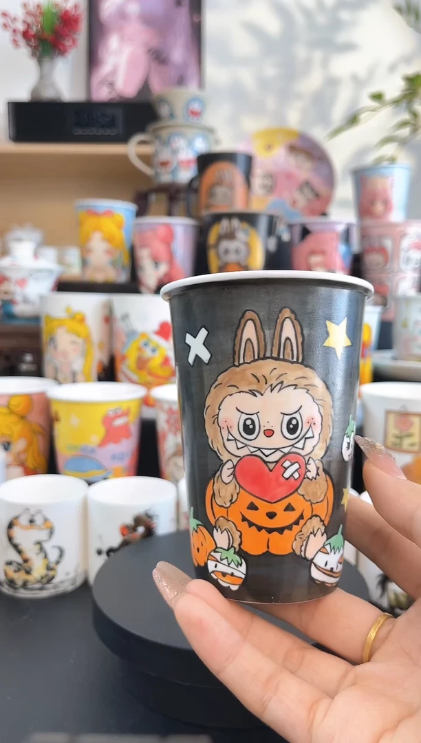 【闪购商品】摆件手工手绘陶瓷小杯杯