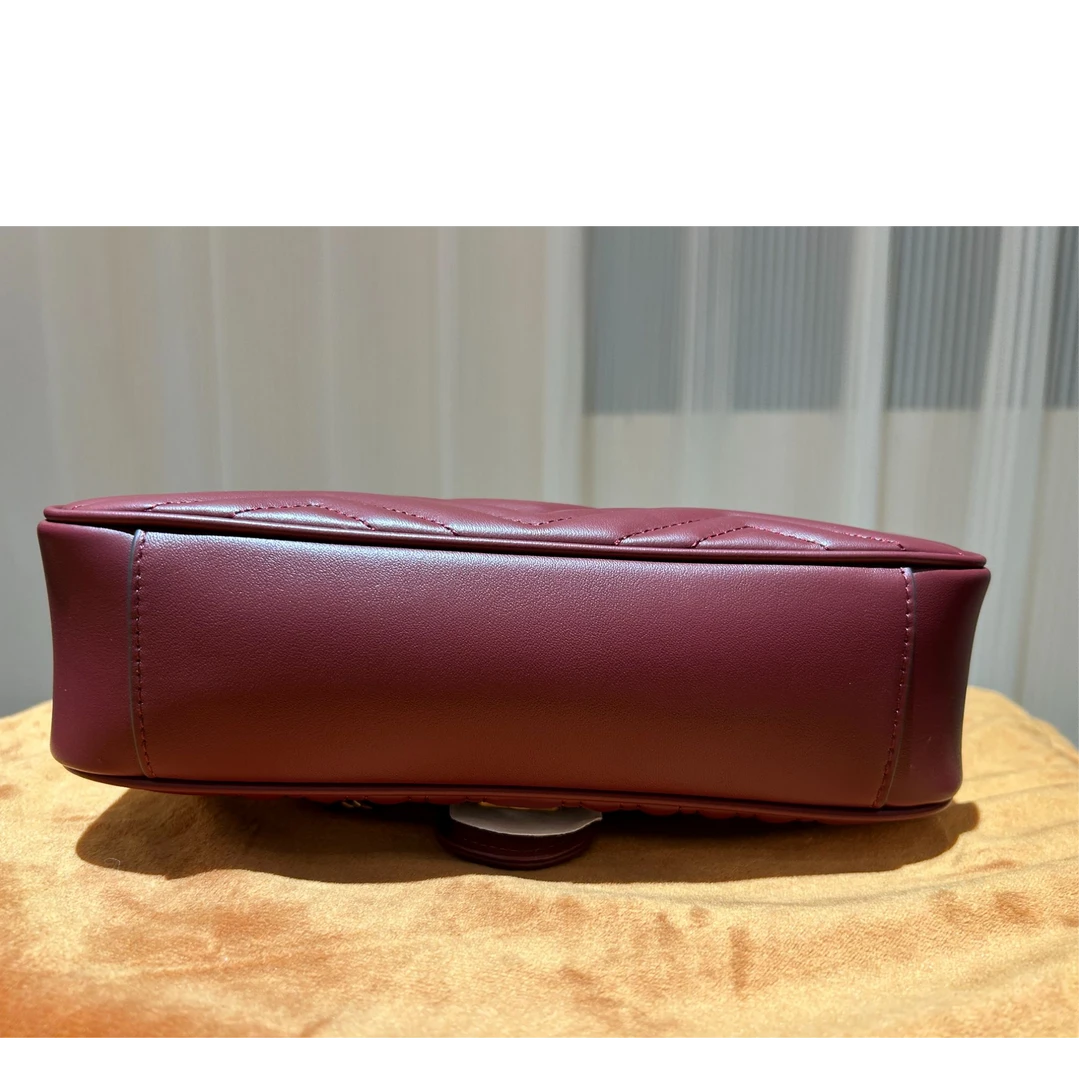 HIRMRIS手工真皮包550735-波尔多红 玛小22底长
