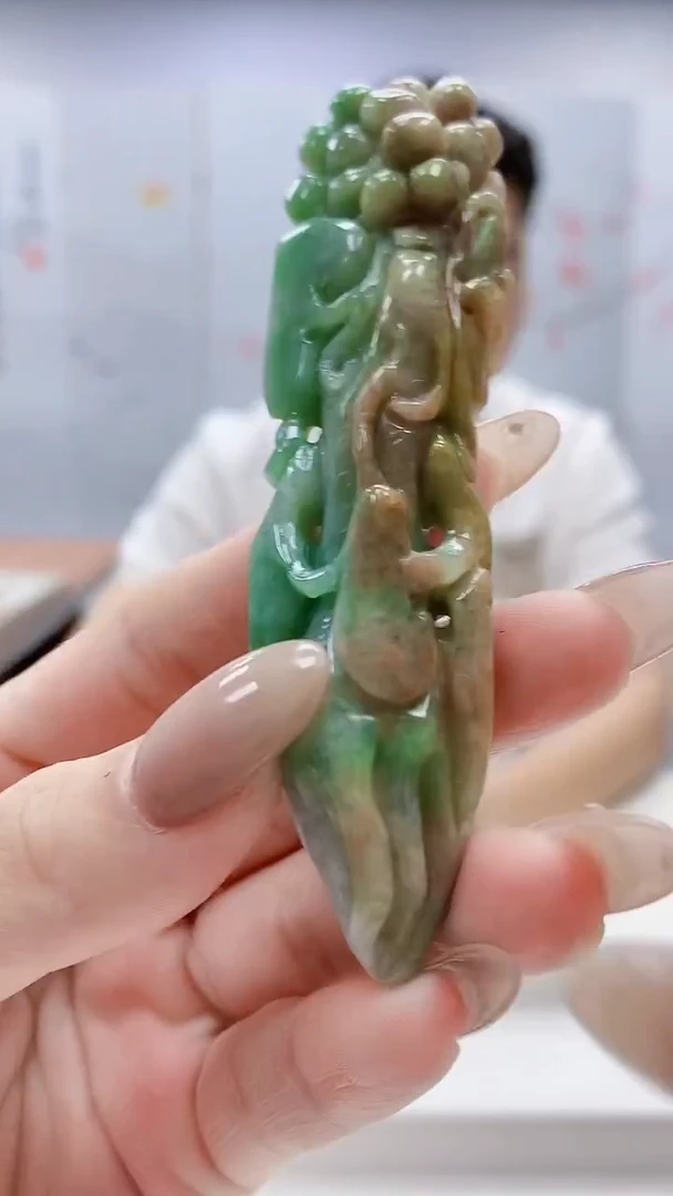 未镶嵌定制翡翠4917lr-毛货挂件80