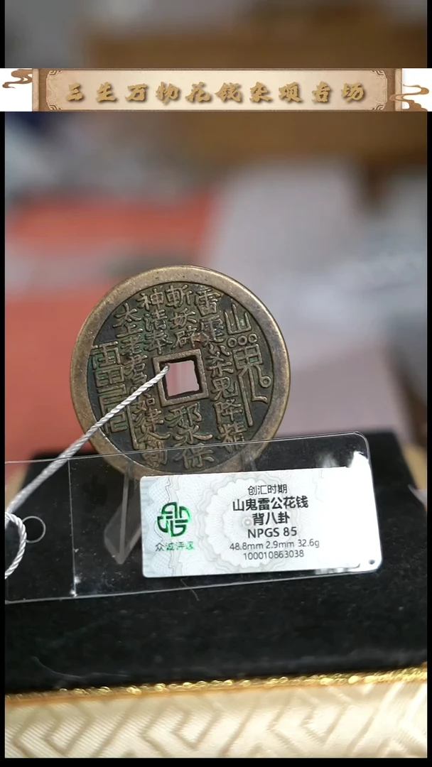 编号785山鬼背八卦花钱（配脖挂）