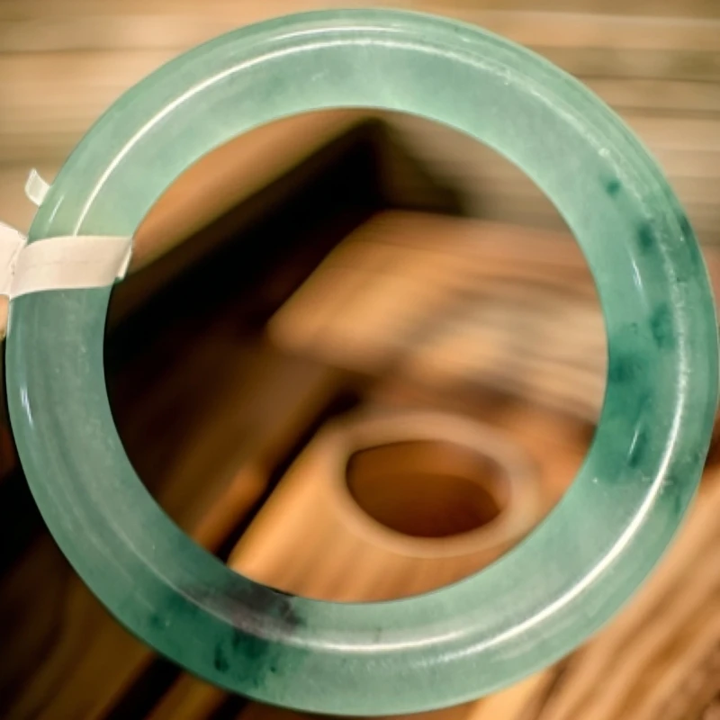 W4 飘蓝花胖圆条手镯