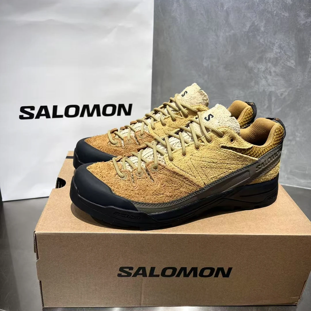 SALOMON萨洛蒙X-ALP SUEDE黄棕巴恩风低帮运动户外登山鞋 478763