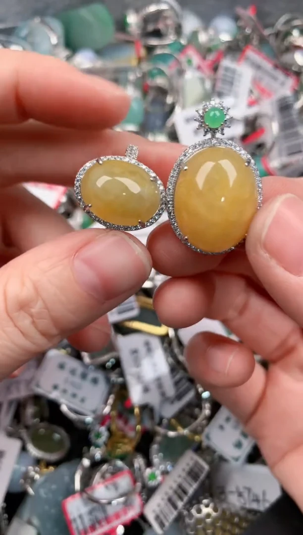 银S925镶嵌戒指翡翠999---2