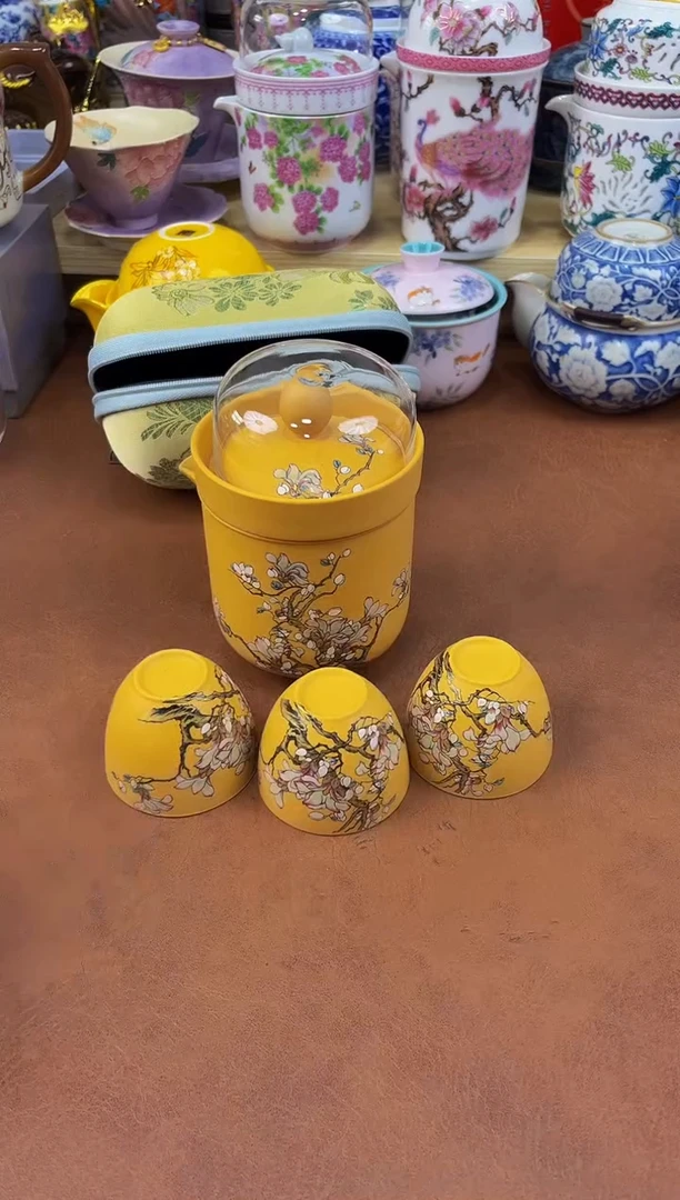 陶瓷茶具摆件旅行套组