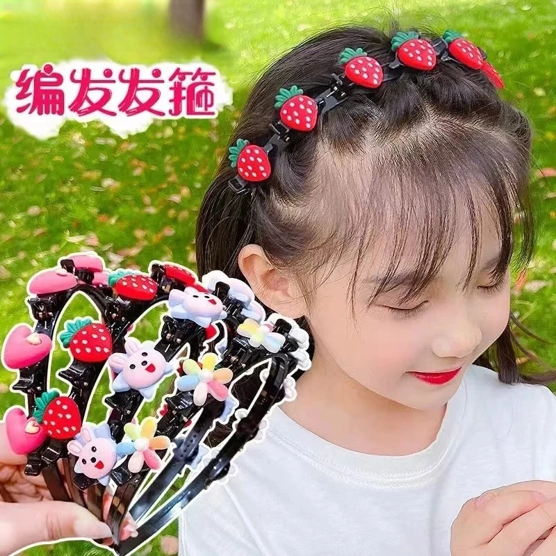 发箍头箍网红儿童可爱不伤发懒人造型头饰小女孩编发固定神器发饰