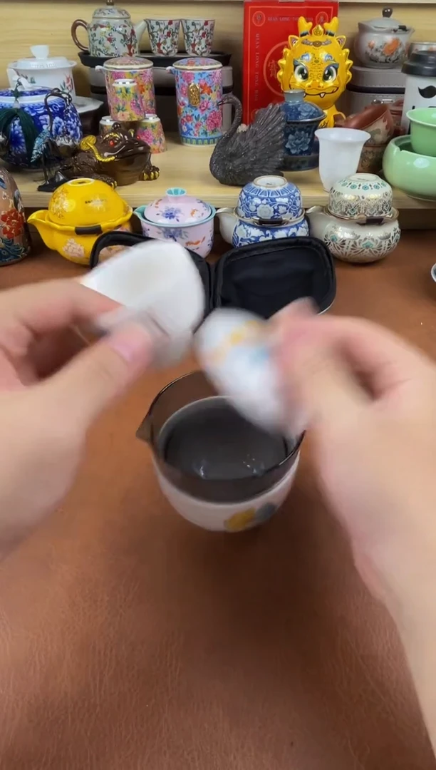 陶瓷茶具摆件旅行套组