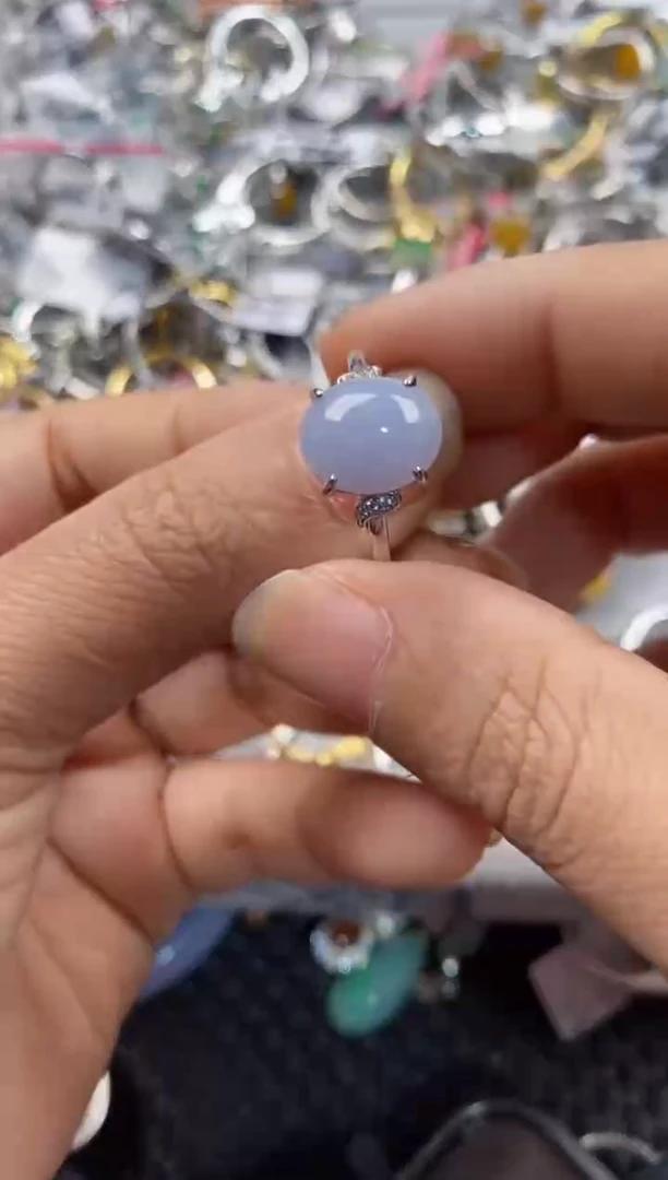 银S925镶嵌戒指翡翠7777---3