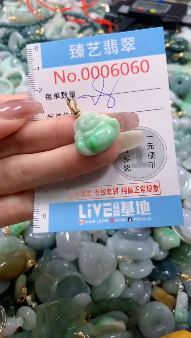 翡翠未镶嵌颈饰含绳0006060