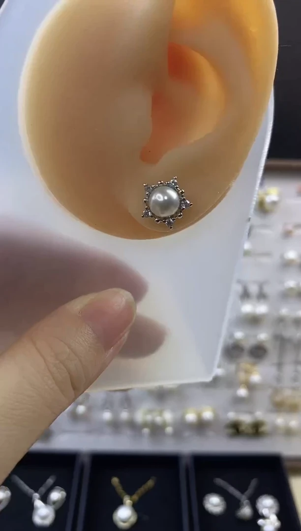 合金耳饰淡水珍珠48