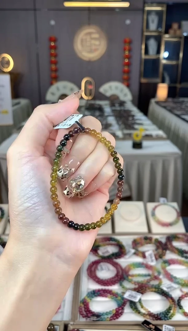 未镶嵌老矿碧玺单圈手串45mm+碧玺dan多样性发货一条