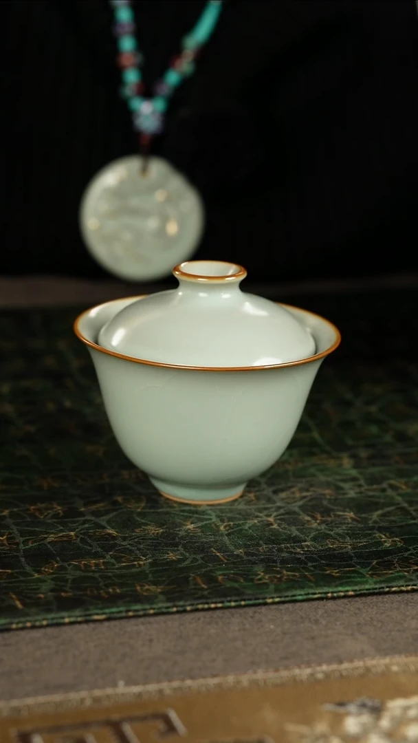 善窑厂汝窑天青盖碗