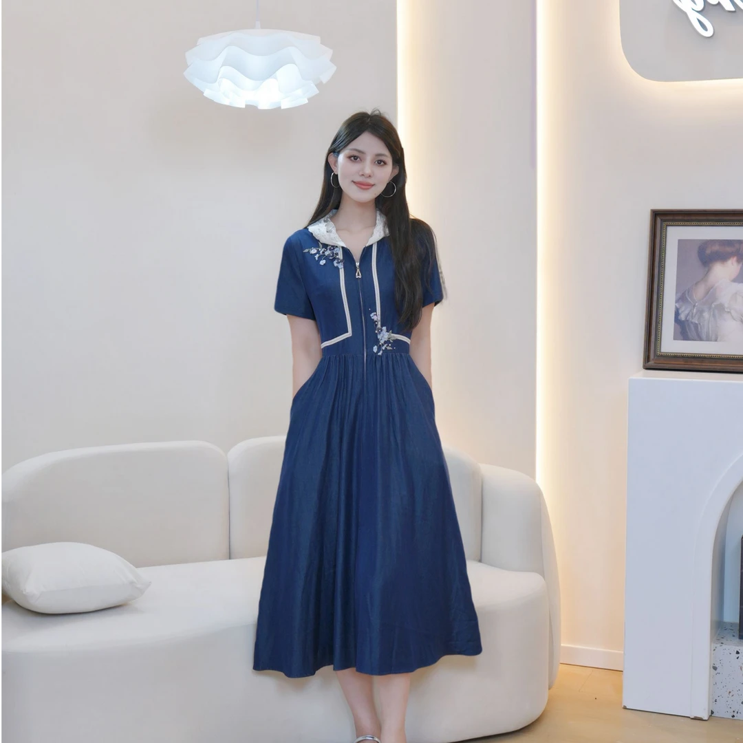 Pink Mary/粉红玛琍2025新款清凉显瘦连衣裙PMDOS5902