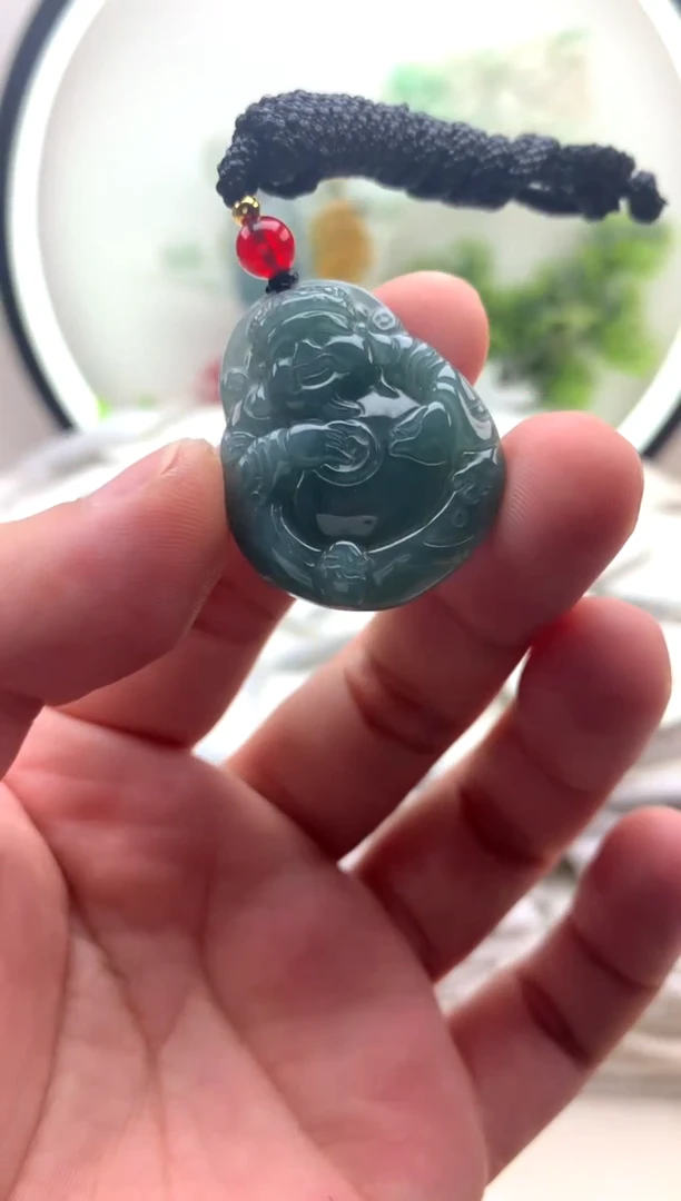 颈饰未镶嵌翡翠小财神1