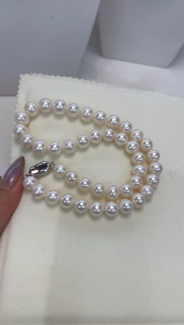 【闪购商品】淡水珍珠颈饰银S925镶嵌9.5-10.5MM