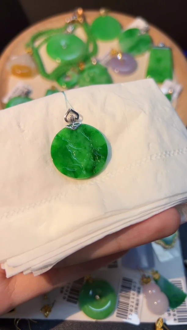 【闪购商品】翡翠颈饰18K金镶嵌Y缅料A货/支持复检/一件