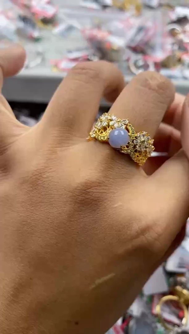 银S925镶嵌戒指翡翠444             8