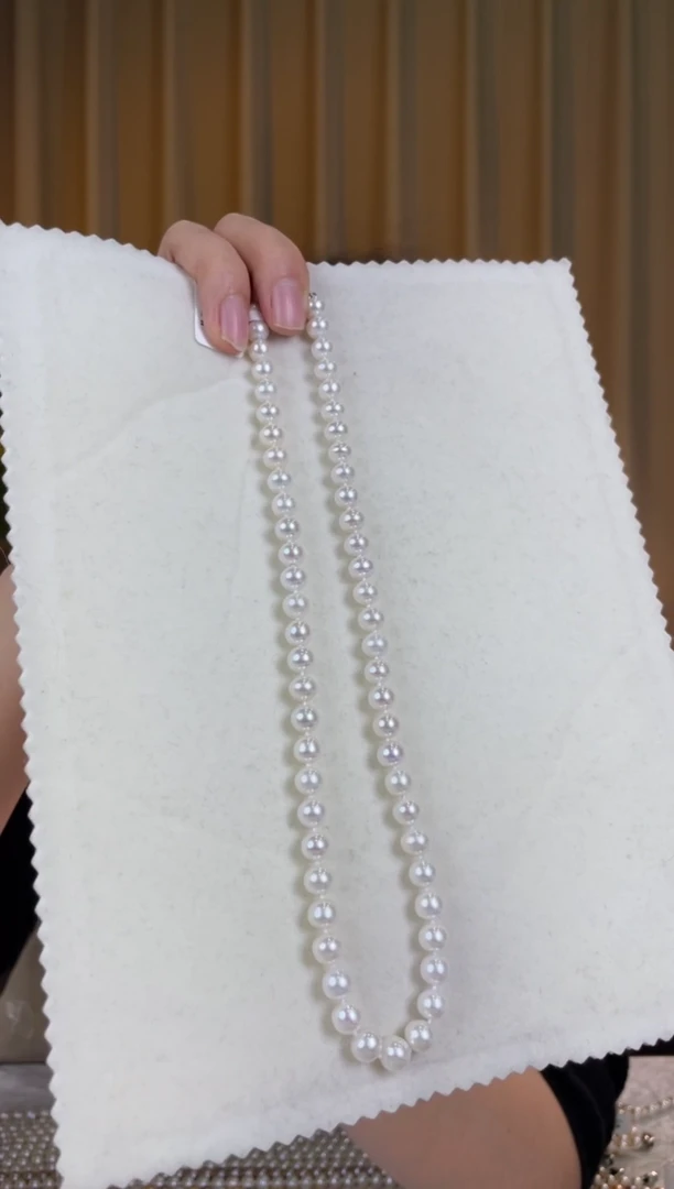 【闪购商品】淡水珍珠颈饰银S925镶嵌淡水无核7-8mm