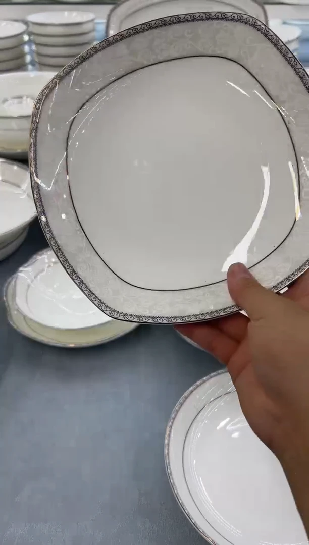 骨瓷骨瓷玲珑8方2个8饭2个