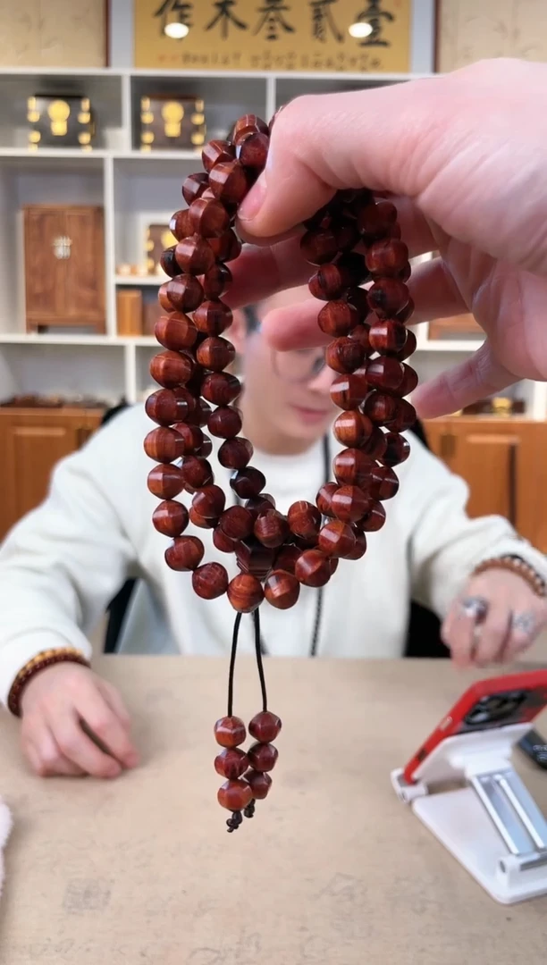 【闪购商品】檀香紫檀（小叶紫檀）琴料 六面珠108颗 尺寸8*10