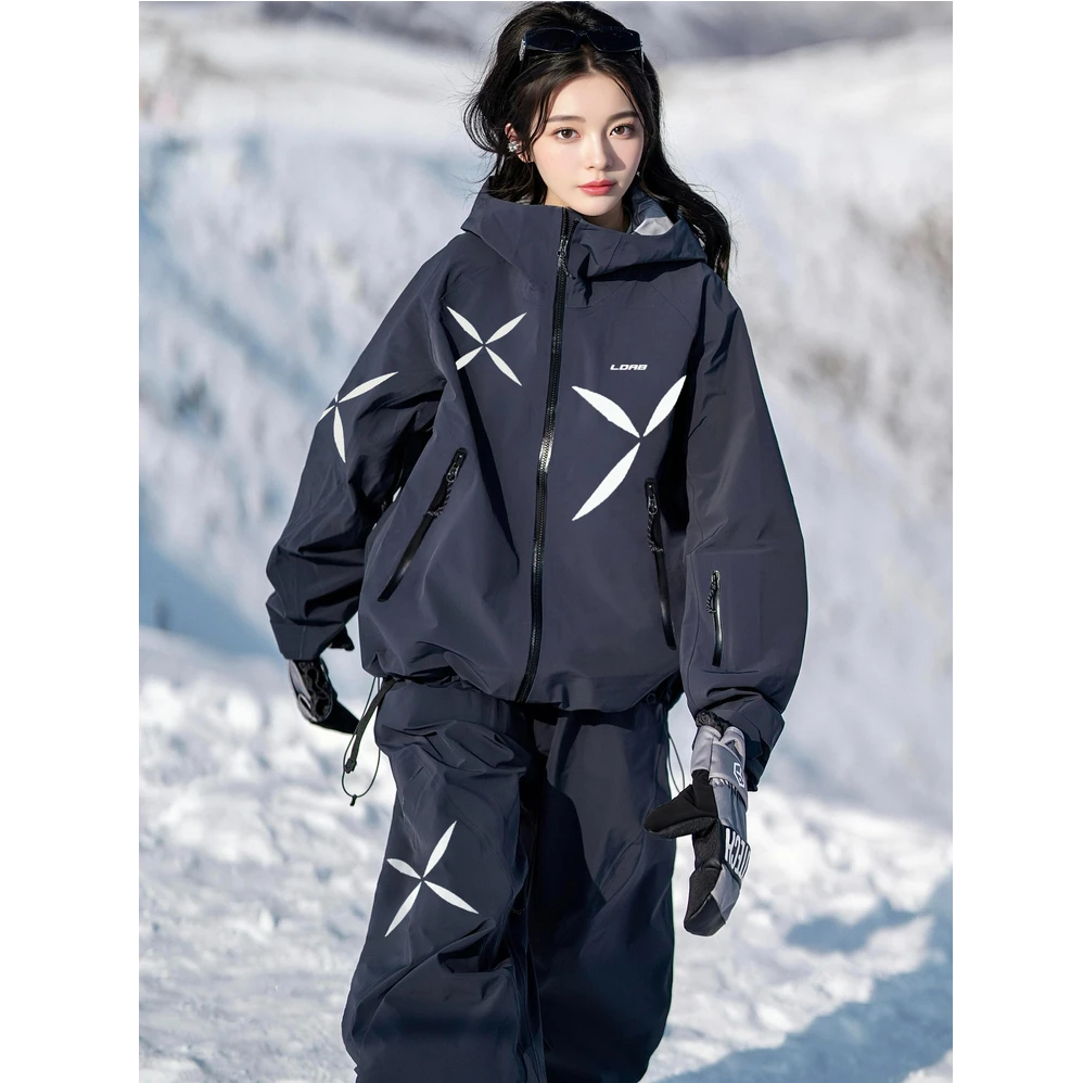 临典黑色星芒滑雪服套装女2025冬季新款防风加厚高颜值单板雪服男
