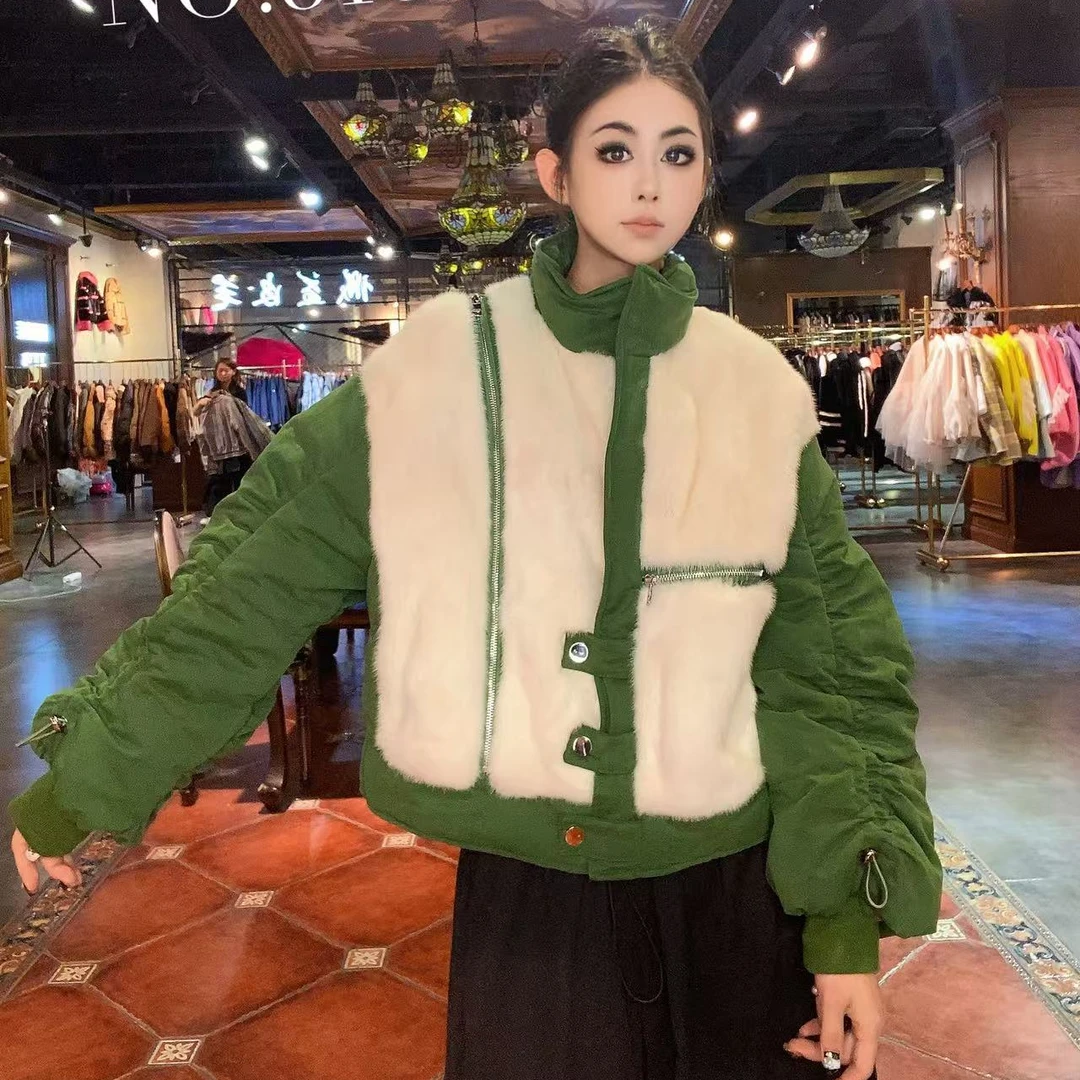 【81017-PE】2025新款时尚百搭鹅绒服配水貂皮草外套