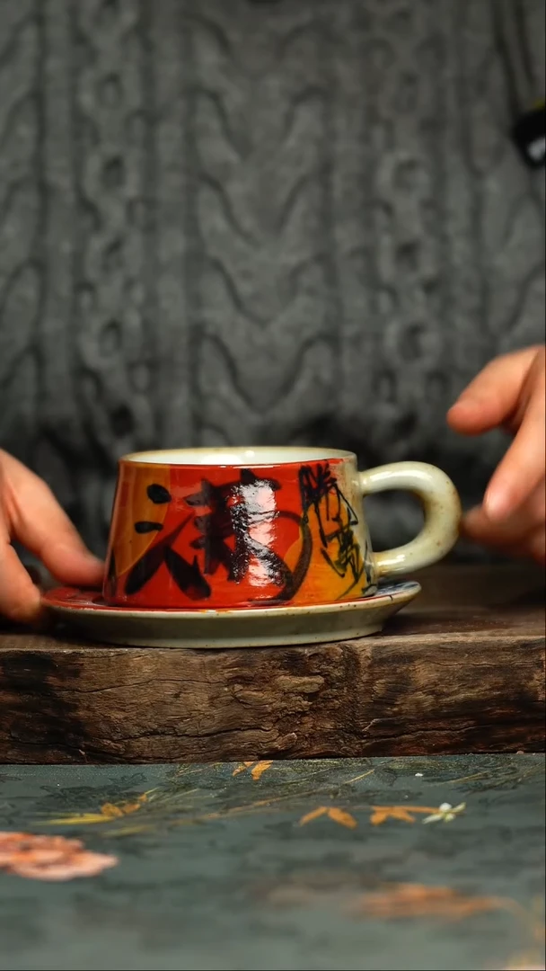 【闪购商品】杯 釉下彩手工手绘同款陶器