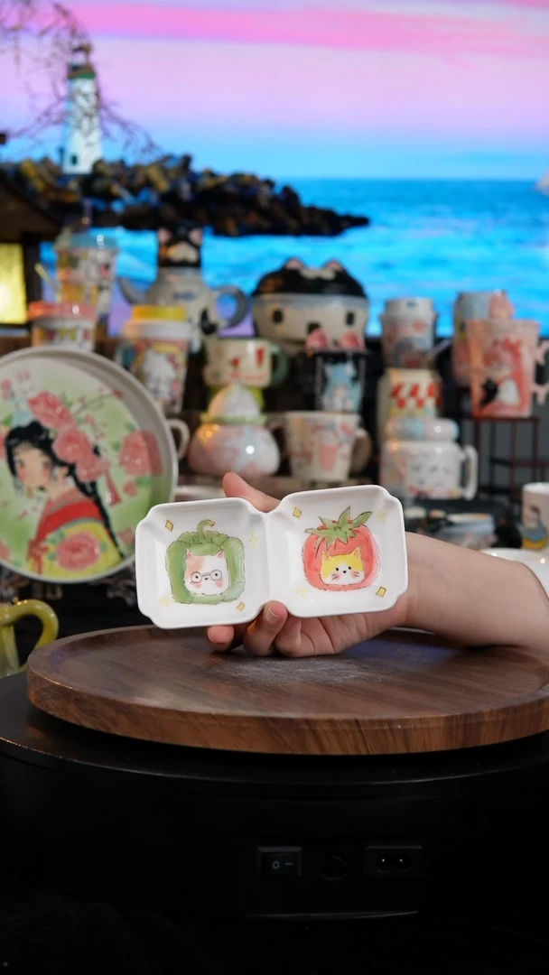 陶瓷便携款手工手绘景德镇陶瓷