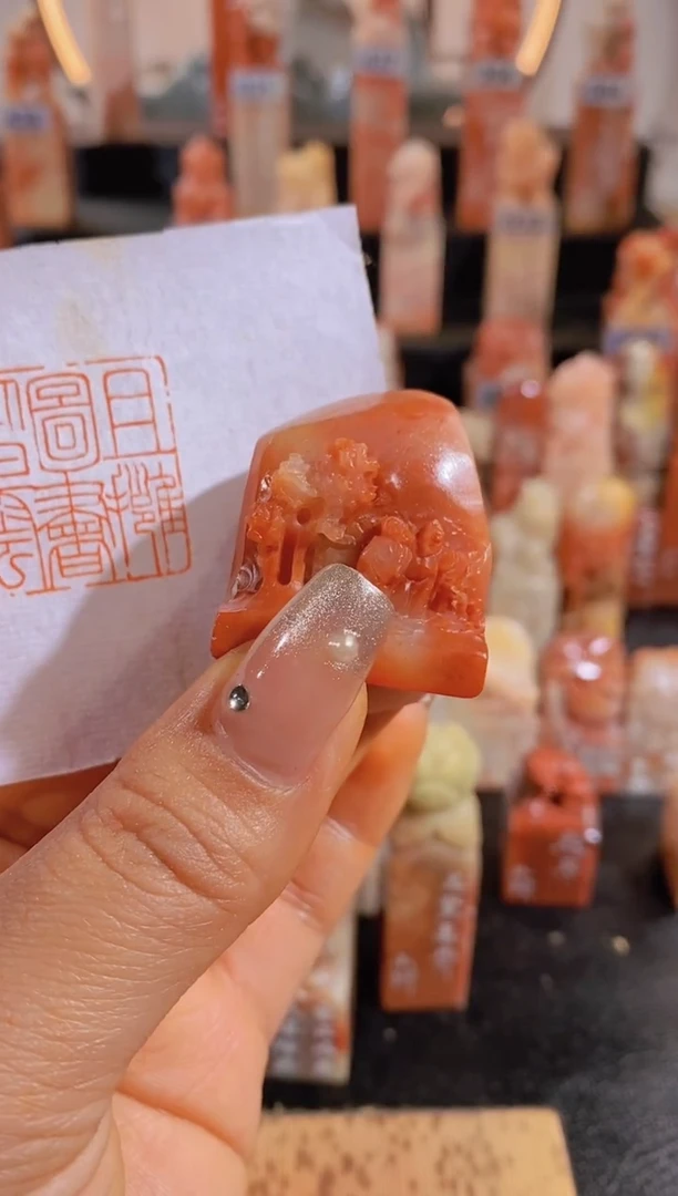 【闪购商品】老挝石印石且拥图书卧白云-0135