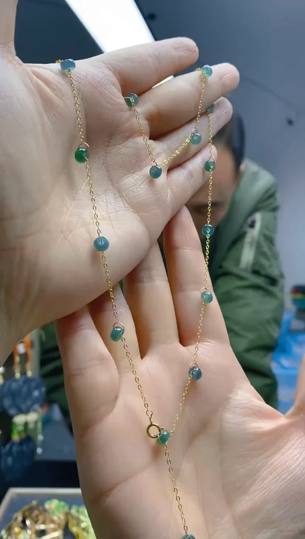 【闪购商品】翡翠耳饰合金0289翡翠锁骨链