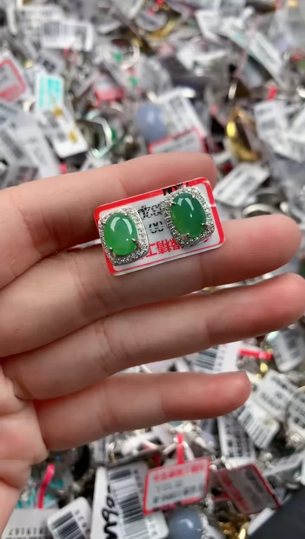银S925镶嵌戒指翡翠1515---2