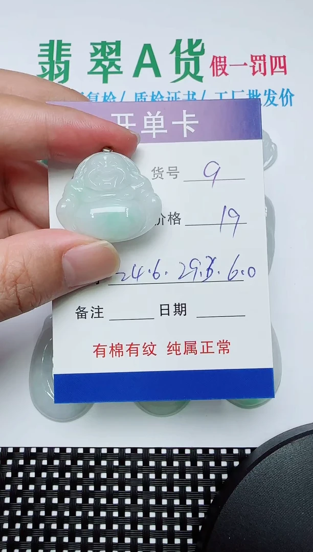 吊坠(赠链)银S925镶嵌翡翠9