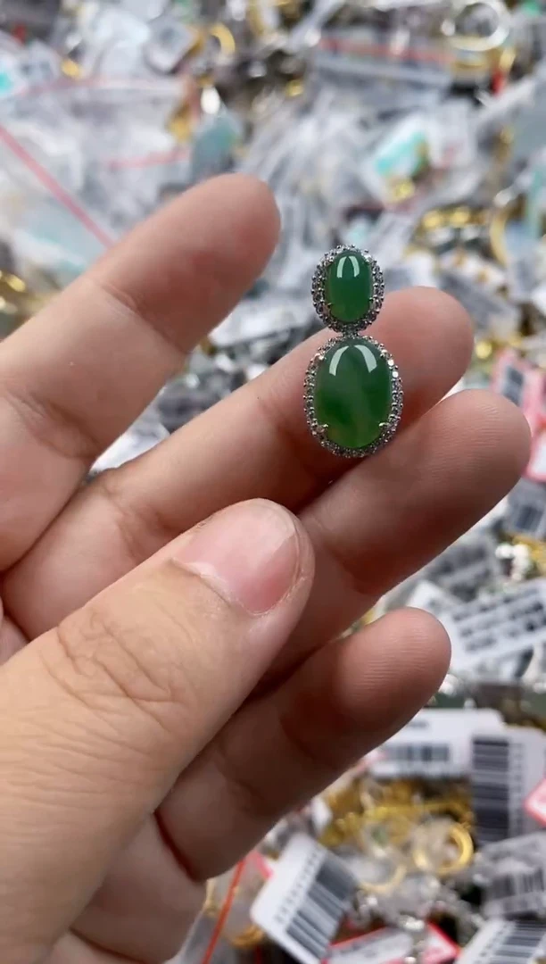 银S925镶嵌戒指翡翠333   6