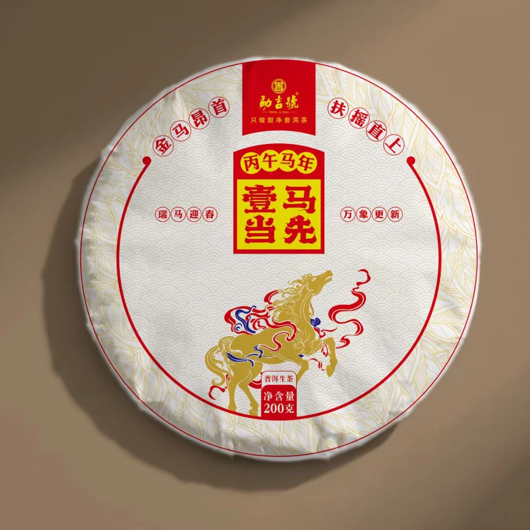 一马当先 金马昂首 扶摇直上24年 普洱茶(生茶)200g饼茶