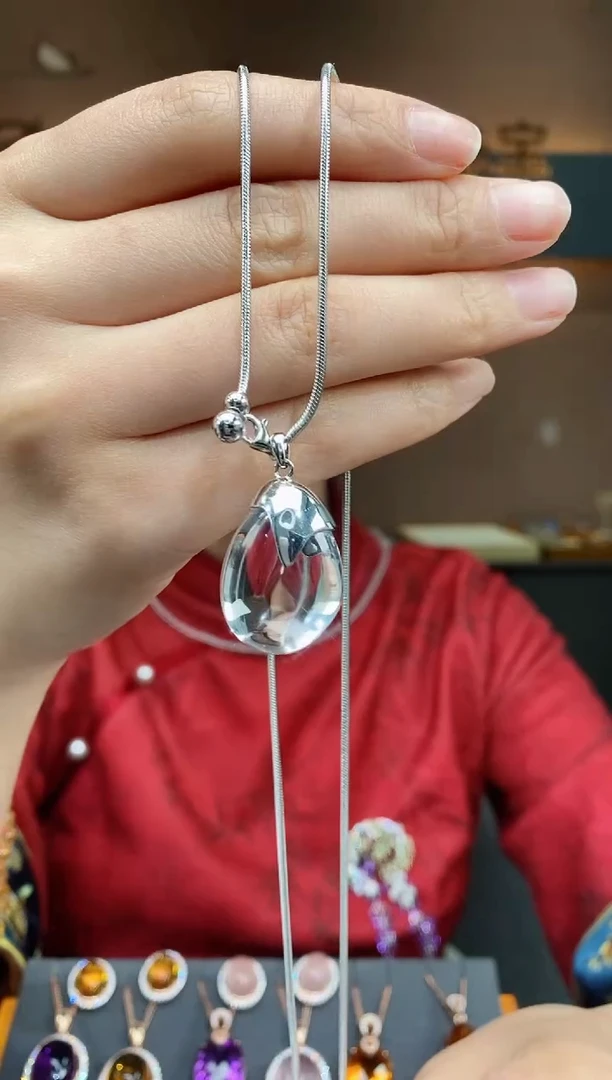 【闪购商品】水晶吊坠银S925镶嵌水晶吊坠