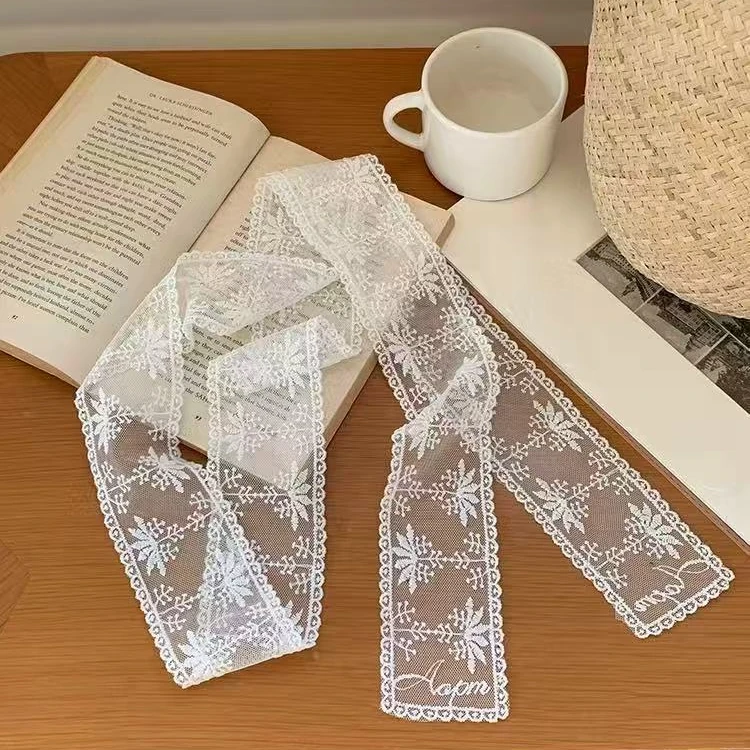 非金属布艺项链 法式纯欲复古蕾丝飘带颈链韩国超仙新款春夏甜美