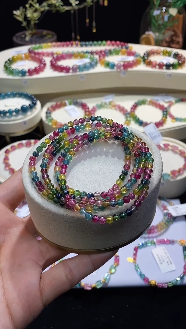 【闪购商品】碧玺手链未镶嵌6号五圈b0990多样性发一