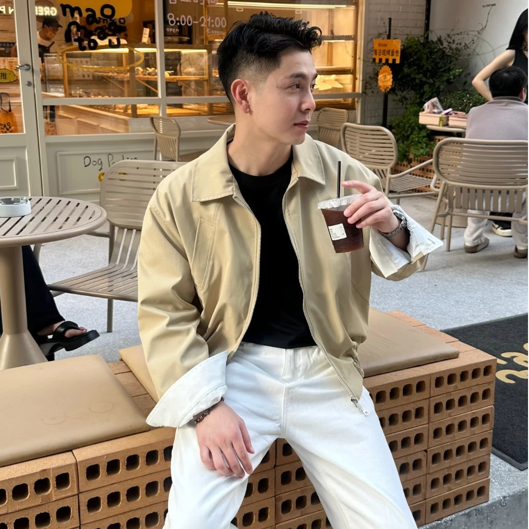 GP2 2025aw美式休闲翻边撞色秋季cleanfit廓形短款翻领夹克外套